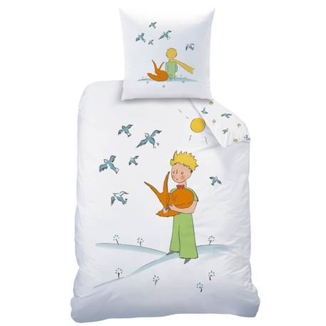 Parure de lit imprimée 100% coton - LE PETIT PRINCE BIRDS - 140x200 cm BLANC 4 - vertbaudet enfant 