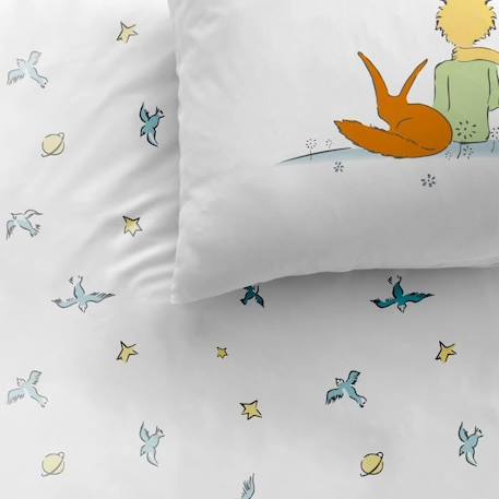 Parure de lit imprimée 100% coton - LE PETIT PRINCE BIRDS - 140x200 cm BLANC 3 - vertbaudet enfant 