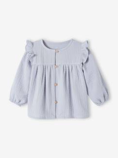 Bébé-Chemise, blouse-Blouse à volants bébé en gaze de coton