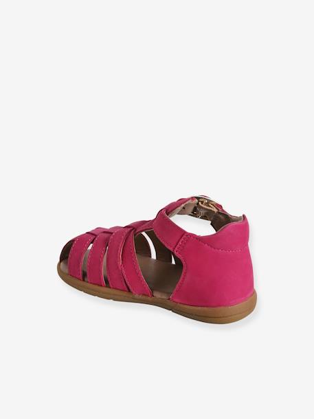 Sandales cuir bébé premiers pas beige irisé+fuchsia 8 - vertbaudet enfant 