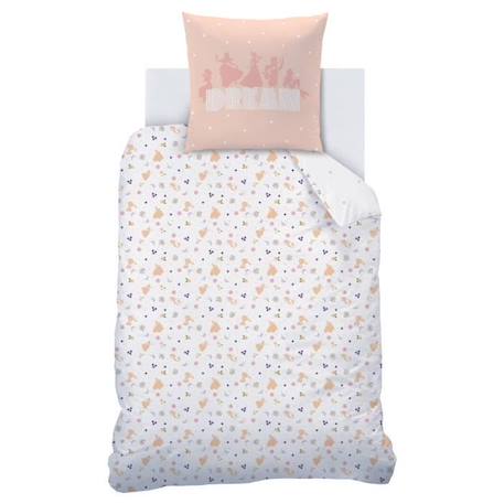 Parure de lit imprimée 100% coton, DISNEY HOME PRINCESSE BAL 140x200+63x63cm BLANC 3 - vertbaudet enfant 