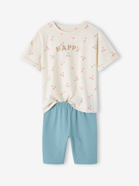 Fille-Short-Ensemble t-shirt et cycliste fille