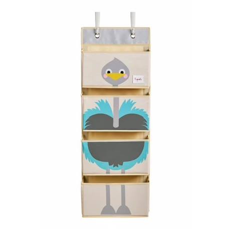 Rangement mural Autruche - 3 SPROUTS - 94 x 35 cm - 4 poches - Toile de coton et feutrine BLANC 1 - vertbaudet enfant 