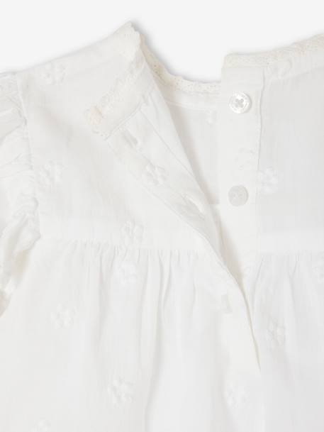 Blouse cérémonie brodée naissance manches longues blanc 3 - vertbaudet enfant 