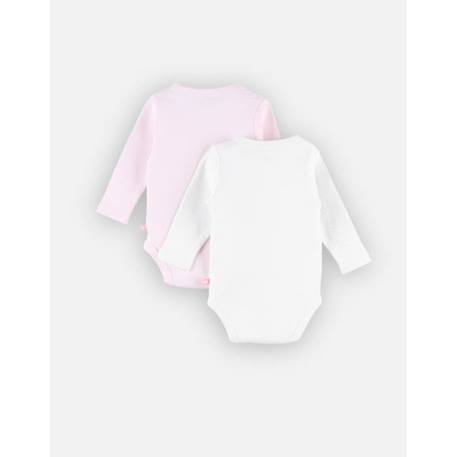 Set de 2 bodys croisés à manches longues ROSE 2 - vertbaudet enfant 