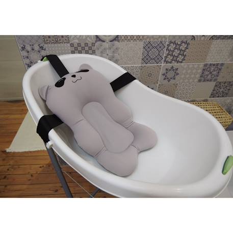 Coussin De Bain Bébé - Siège de Bain Bébé - Système d’Attache Universel - Accroche Pour Séchage Rapide - 0-6 mois GRIS 4 - vertbaudet enfant 