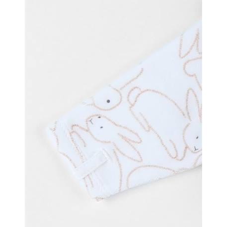 Pyjama 1 pièce lapin en velours BLANC 4 - vertbaudet enfant 