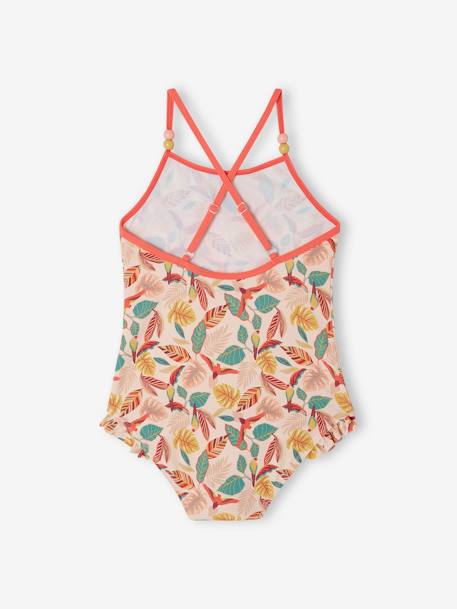 Maillot de bain tropical 1 pièce fille rose pâle 2 - vertbaudet enfant 