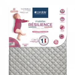 -Matelas bébé ergonomique - CANDIDE - Résilience - Gris - 70x140cm - Déhoussable