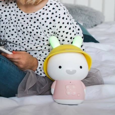 Veilleuse musicale - Alilo - Baby Bunny Rose - Bluetooth - Oreilles lumineuses en silicone souple BLANC 2 - vertbaudet enfant 