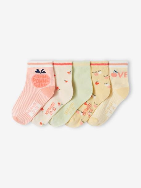 Lot de 5 paires de chaussettes fruits fille  - vertbaudet enfant