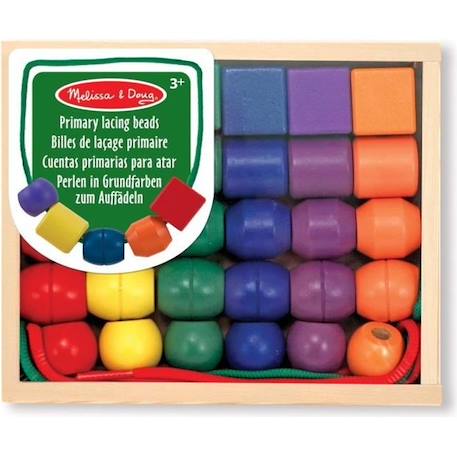 Billes De Laçage Primaire - MELISSA & DOUG - Trente perles en bois - Mixte - A partir de 3 ans ROUGE 1 - vertbaudet enfant 