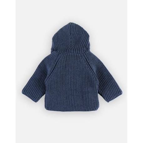 Manteau à capuche en tricot BLEU+ROSE 3 - vertbaudet enfant 