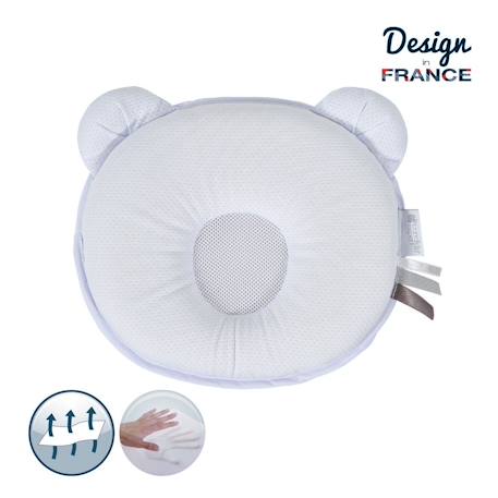 Cale Tête Bébé P'tit Panda Air+ - 0-6 Mois - Mousse Mémoire Forme - Respirant - Luttre Contre Plagiocéphalie BLANC 1 - vertbaudet enfant 