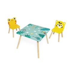Table tropicale en bois JANOD - 1 table et 2 chaises - Décoration chambre d'enfant - Dès 3 ans  - vertbaudet enfant