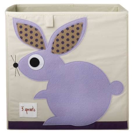 3 Sprouts - Cube de rangement Lapin - ELEMENTS FOR KIDS BEIGE 1 - vertbaudet enfant 