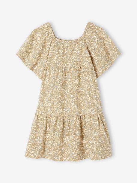 Robe à volants motifs fleurs fille vert imprimé 1 - vertbaudet enfant 