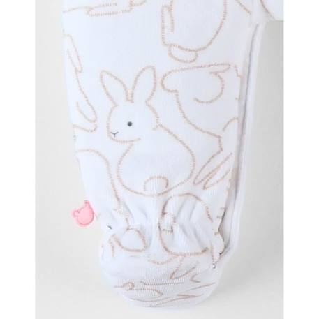 Pyjama 1 pièce lapin en velours BLANC 3 - vertbaudet enfant 