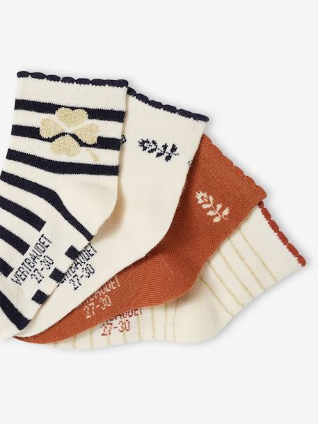 Lot de 4 paires de mi-chaussettes dune fille vanille 2 - vertbaudet enfant 