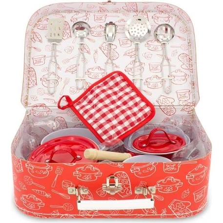 Batterie de cuisine pour enfant - ULYSSE - Mallette - 10 pièces - Métal ROUGE 1 - vertbaudet enfant 