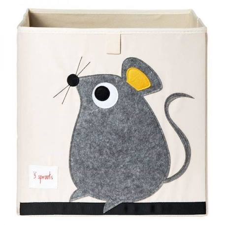 Cube de rangement - 3 SPROUTS - Souris - Polyester, carton dur - 33 x 33 x 33 cm BEIGE 1 - vertbaudet enfant 