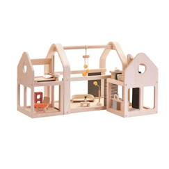 Jouet-Premier âge-Premières manipulations-Maison 3 blocs modulables - PLAN TOYS - Enfant - Beige - A partir de 4 ans