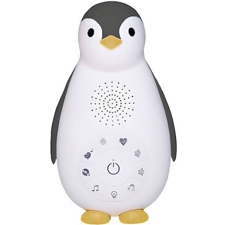 ZAZU Boîte à Musique Veilleuse Bluetooth Zoe Le Pingouin Gris GRIS 1 - vertbaudet enfant 