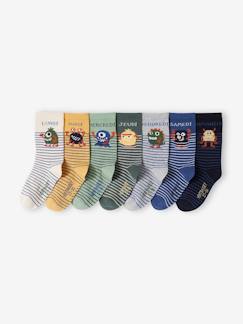 -Lot de 7 paires de chaussettes semainier garçon monstres