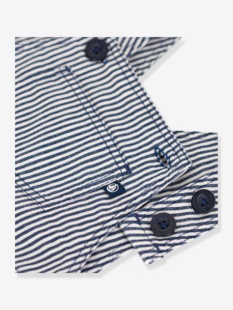 Salopette courte en toile bébé PETIT BATEAU bleu 4 - vertbaudet enfant 