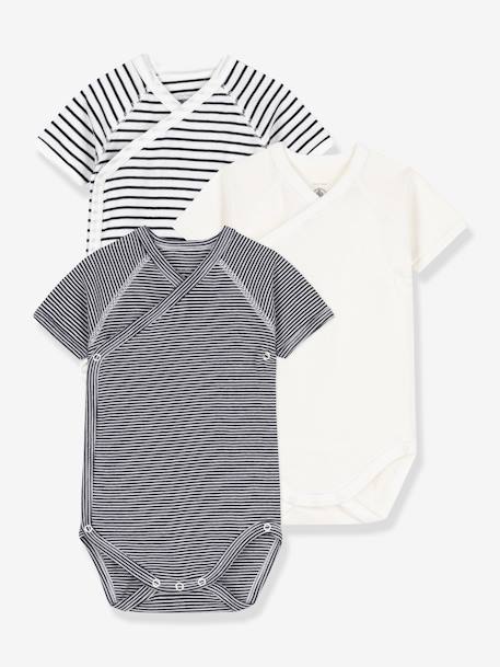 Lot 3 bodies PETIT BATEAU marine 1 - vertbaudet enfant 