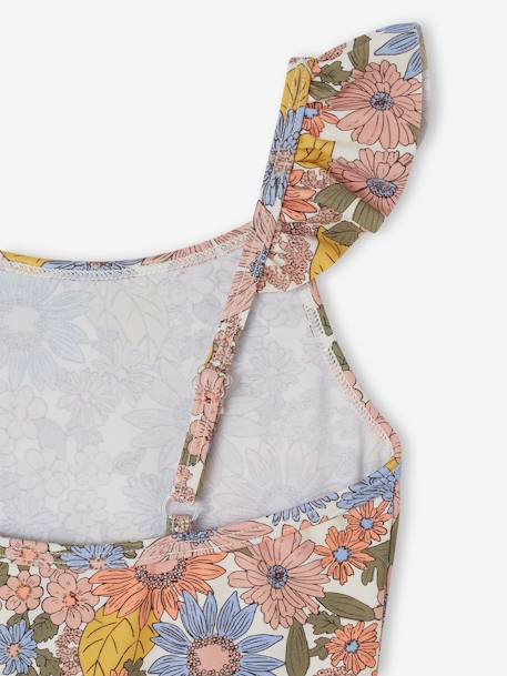 Maillot de bain à fleurs 1 pièce fille écru 4 - vertbaudet enfant 