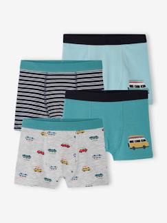 -Lot de 4 boxers stretch "van" garçon en coton bio