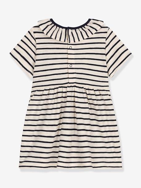 Robe rayée bébé PETIT BATEAU beige chiné 2 - vertbaudet enfant 