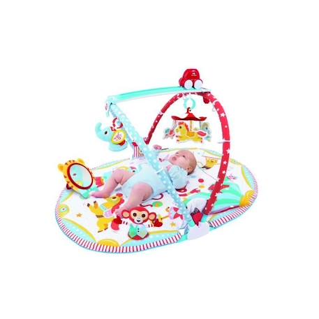 Tapis d'éveil Gymotion Circus Playland - Yookidoo - 3 en 1 - Singe et éléphant en peluche - Piste motorisée BLANC 1 - vertbaudet enfant 