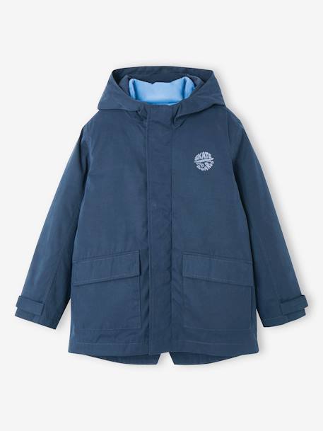 Parka 3 en 1 mi-saison garçon avec doudoune sans manches amovible marine+vert sauge 2 - vertbaudet enfant 