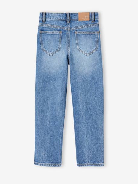 Jean droit MorphologiK fille tour de hanches Fin denim bleached+stone 6 - vertbaudet enfant 