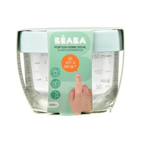 Pots de conservation en verre BEABA - 150 ml - Extra-résistant - Bleu BLEU 2 - vertbaudet enfant 