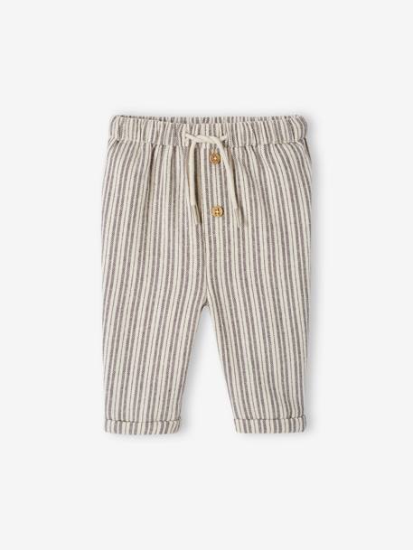 Bébé-Pantalon rayé naissanceé taille élastiquée