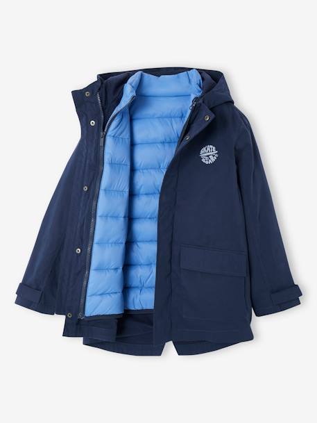 Parka 3 en 1 mi-saison garçon avec doudoune sans manches amovible marine+vert sauge 5 - vertbaudet enfant 