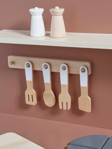 Cuisinette équipée avec rideau - en bois FSC® framboise+multicolore 9 - vertbaudet enfant 