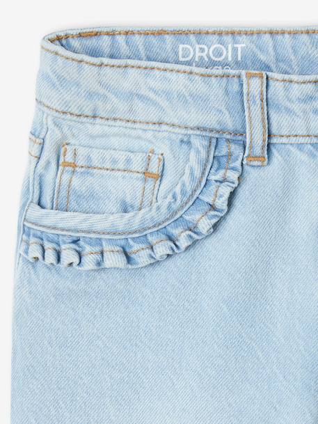 Jean droit Morpho fille Tour de hanches large denim bleached+stone 3 - vertbaudet enfant 