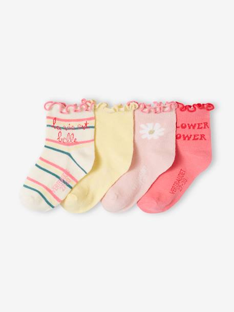 Lot de 4 paires de mi-chaussettes fille  - vertbaudet enfant