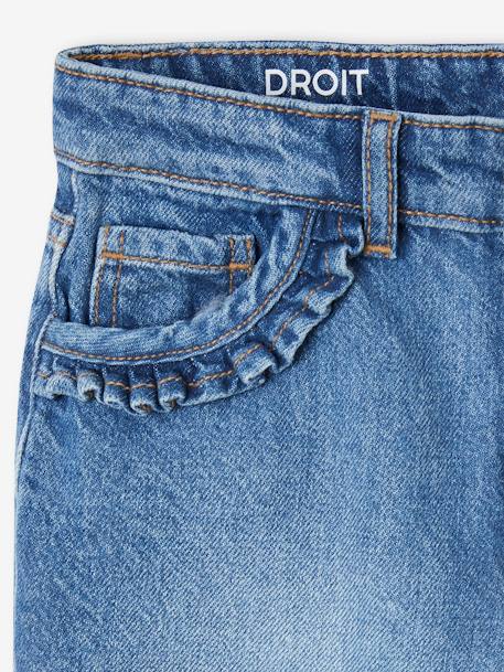 Jean droit Morpho fille Tour de hanches large denim bleached+stone 8 - vertbaudet enfant 