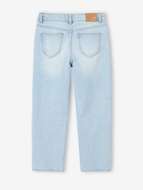 Jean droit Morpho fille Tour de hanches large denim bleached+stone 2 - vertbaudet enfant 