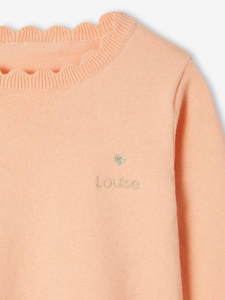 Pull BASICS personnalisable fille abricot+bois de rose+jaune pastel+marine 4 - vertbaudet enfant 