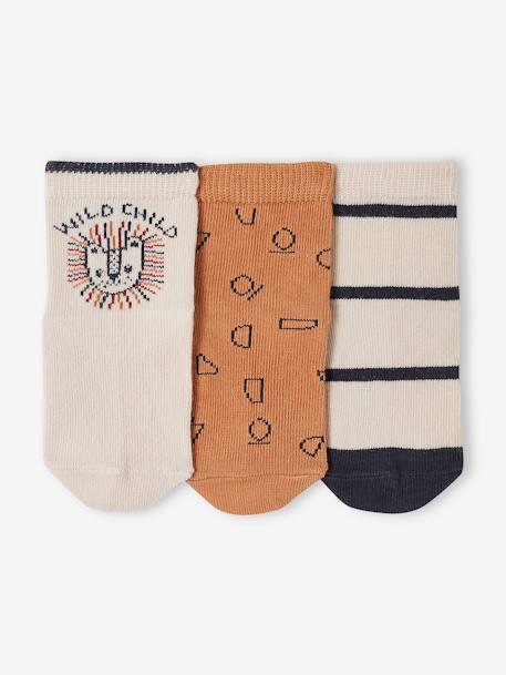 Lot de 3 paires de chaussettes 'dune' bébé garçon sable 2 - vertbaudet enfant 