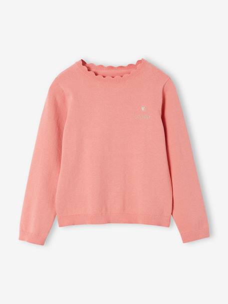 Pull BASICS personnalisable fille abricot+bois de rose+jaune pastel+marine 6 - vertbaudet enfant 