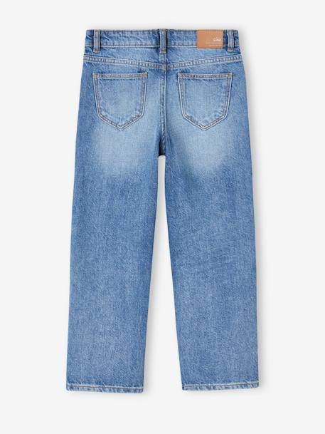 Jean droit Morpho fille Tour de hanches large denim bleached+stone 7 - vertbaudet enfant 