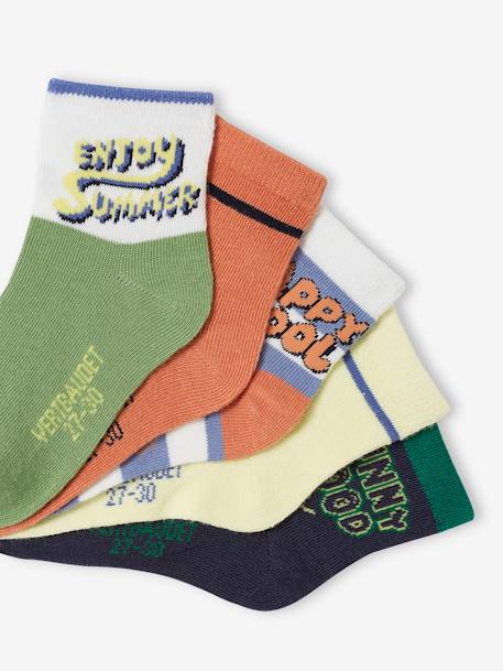 Lot de 5 paires de chaussettes garçon bleu nuit 2 - vertbaudet enfant 