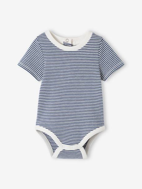 Ensemble naissance : salopette courte, body et bob bébé denim bleached 2 - vertbaudet enfant 